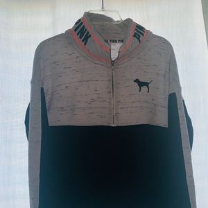 VS Pink two tone quarter zip sweatshirt